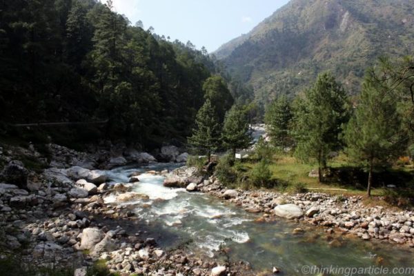 Tirthan River flowing through alpine